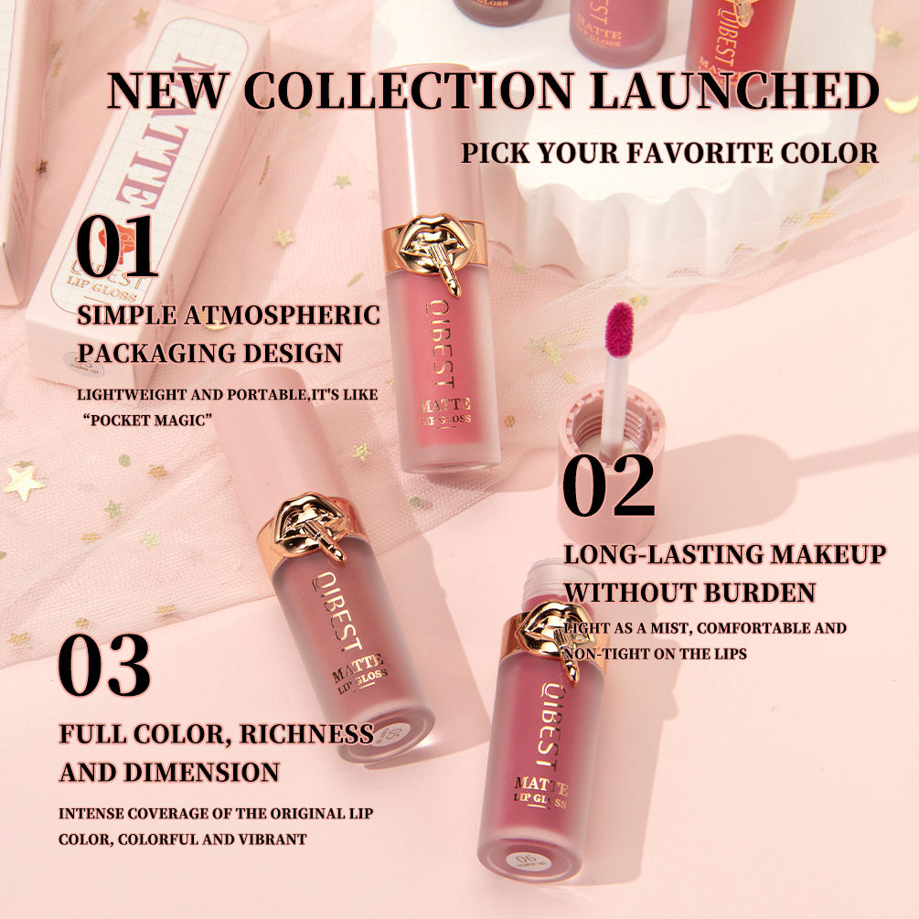 Mineral Cream Lipstick Natural Matte 10 Color Liquid Lip Gloss Waterproof Long-Lasting Non-Stick